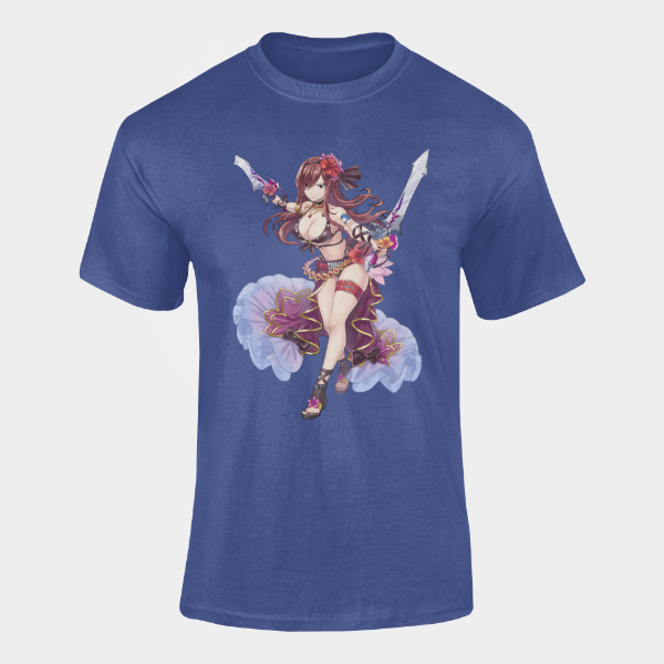 T-Shirt Erza Scarlett Manga Fairy Tail bleu