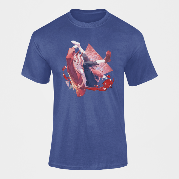 T-shirt Power Chainsaw Man bleu