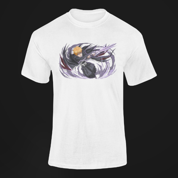 T-Shirt Ichigo Bankai Manga Bleach blanc