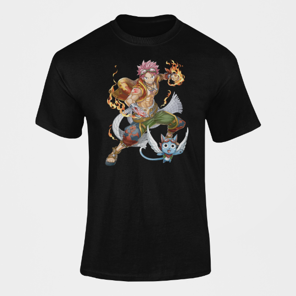 T-Shirt Happy et Natsu Manga Fairy Tail noir