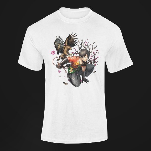 T-shirt Eren Nouvel An Attaque des Titans blanc