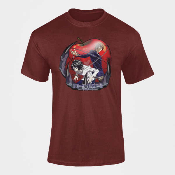 T-Shirt L & Light Manga Death Note bordeaux