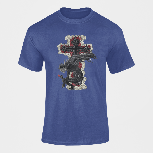 T-Shirt Ryuk Cross Manga Death Note bleu