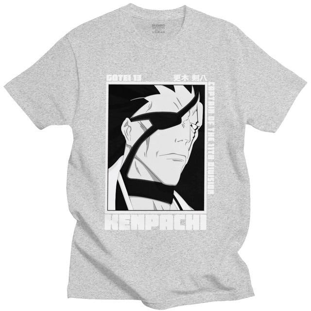 T-Shirt Zaraki Kenpachi Manga Bleach (8 coloris) Floqué Adulte Homme Femme Courtes Manches