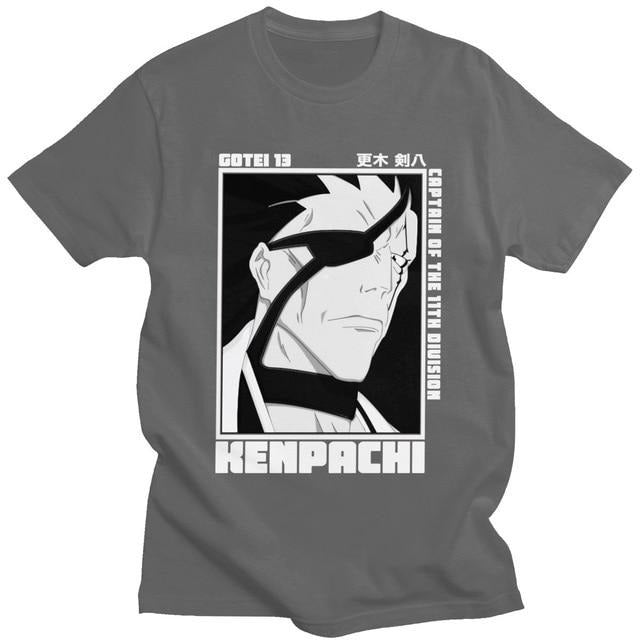 T-Shirt Zaraki Kenpachi Manga Bleach (8 coloris) Floqué Adulte Homme Femme Courtes Manches