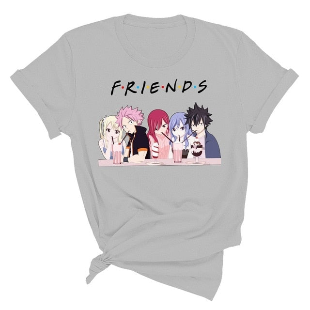 T-Shirt Manga Fairy Tail Floqué Adulte Homme Femme Courtes Manches