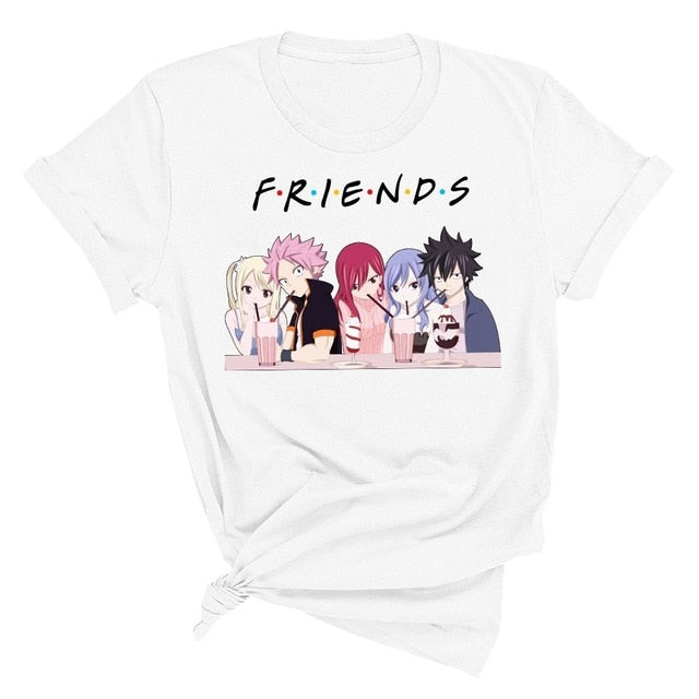 T-Shirt Manga Fairy Tail Floqué Adulte Homme Femme Courtes Manches