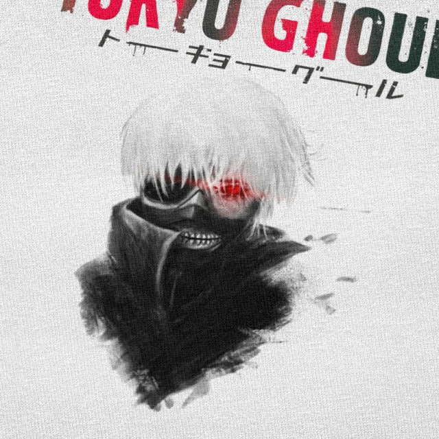 T-Shirt Maglietta Tokyo Ghoul Kaneki Bianco