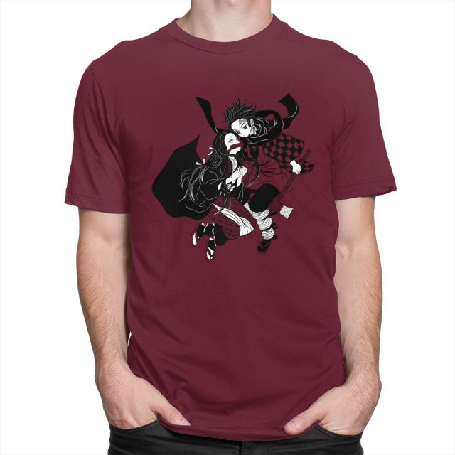 T-Shirt Manga Demon Slayer Tanjiro & Nezuko (6 Coloris) Floqué Adulte Homme Femme Courtes Manches