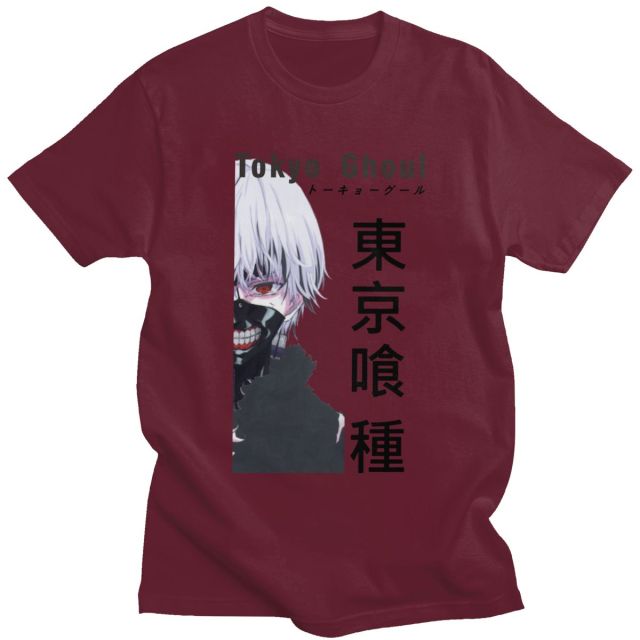 Tokyo Ghoul Kanji Flocked Manga T-Shirt Erwachsene Männer Frauen Kurze Ärmel