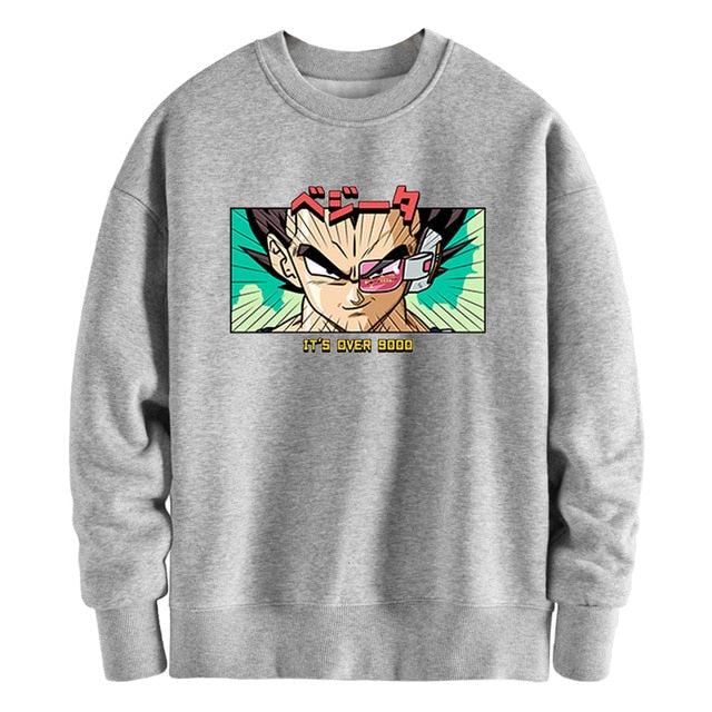 Sweat Manga Dragon Ball Z Vegeta Over 9000 gris