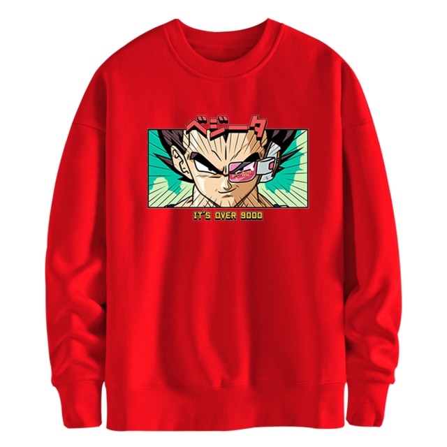Sweat Manga Dragon Ball Z Vegeta Over 9000 rouge
