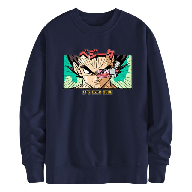 Sweat Manga Dragon Ball Z Vegeta Over 9000 bleu