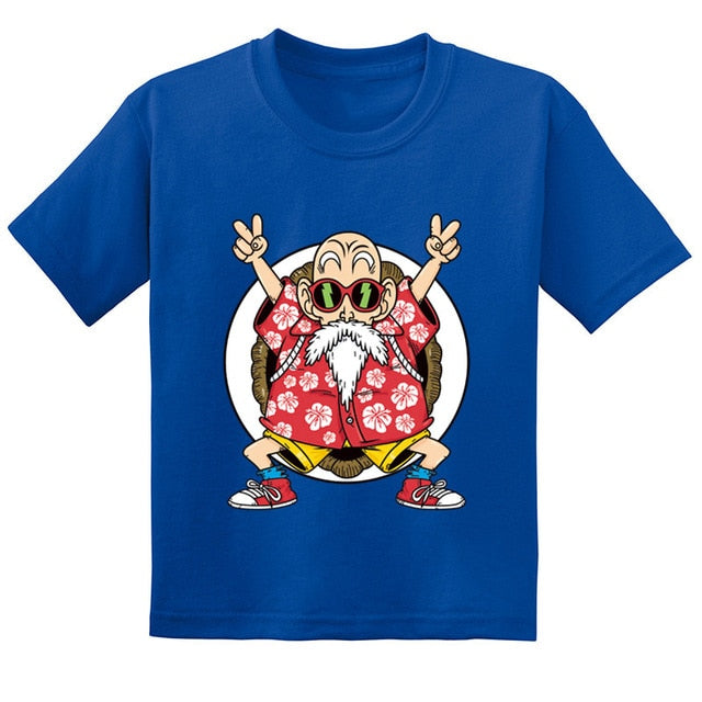 T-Shirt Enfant Tortue Géniale DBZ Fille Garçon BLEU
