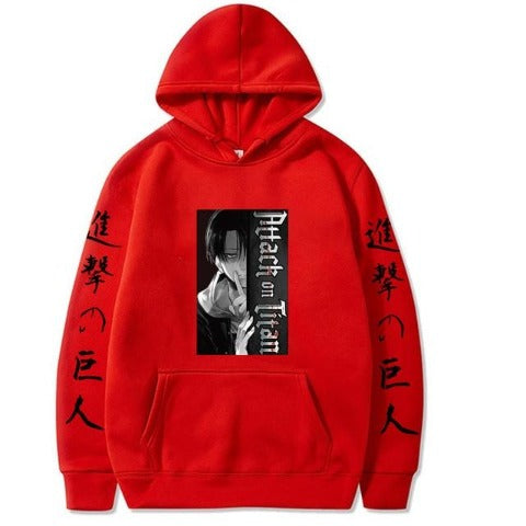 Hoodie rouge Livaï Attaque des Titans