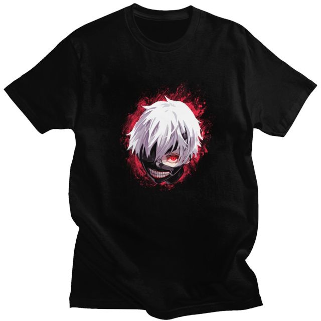 T-Shirt Manga Tokyo Ghoul Masque Floqué Adulte Homme Femme Courtes Manches
