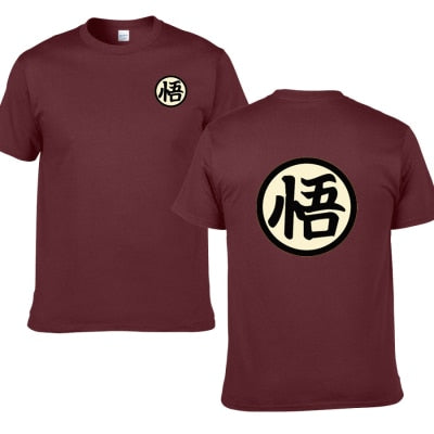 T-Shirt Kanji (5 coloris) Floqué Adulte Homme Femme Courtes Manches Manga Dragon Ball Z