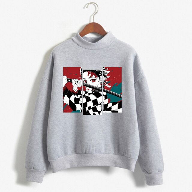 Pull Demon Slayer Tanjiro gris