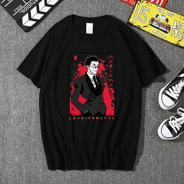 T-shirt Leolio Manga Hunter x Hunter Floqué Adulte Homme Femme Courtes Manches
