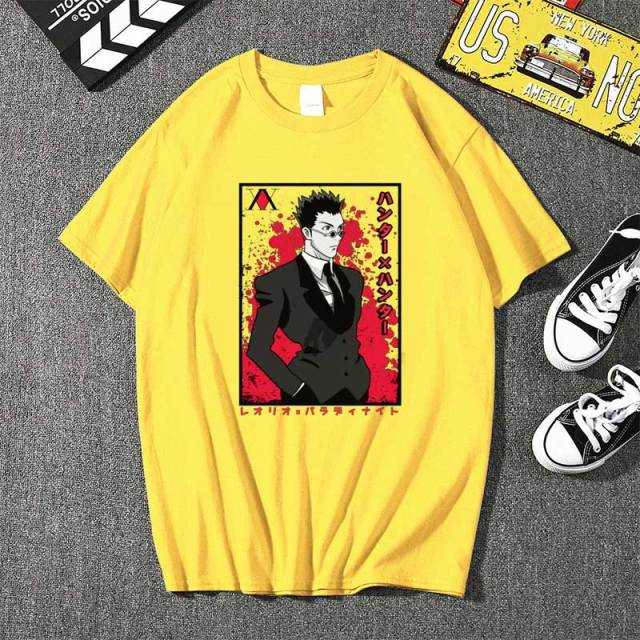 T-shirt Leolio Manga Hunter x Hunter Floqué Adulte Homme Femme Courtes Manches