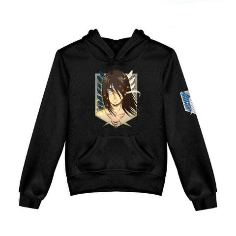 Pull Enfant Attaque des Titans Hoodie noir