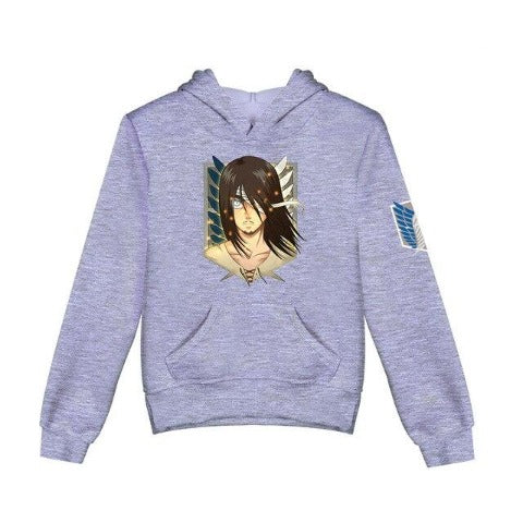 Pull Enfant Attaque des Titans Hoodie gris