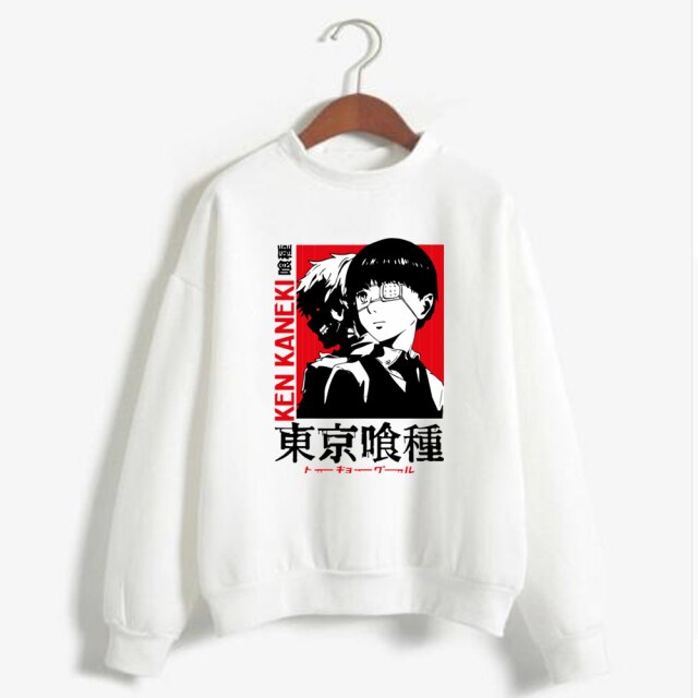 Pull Tokyo Ghoul Kaneki blanc