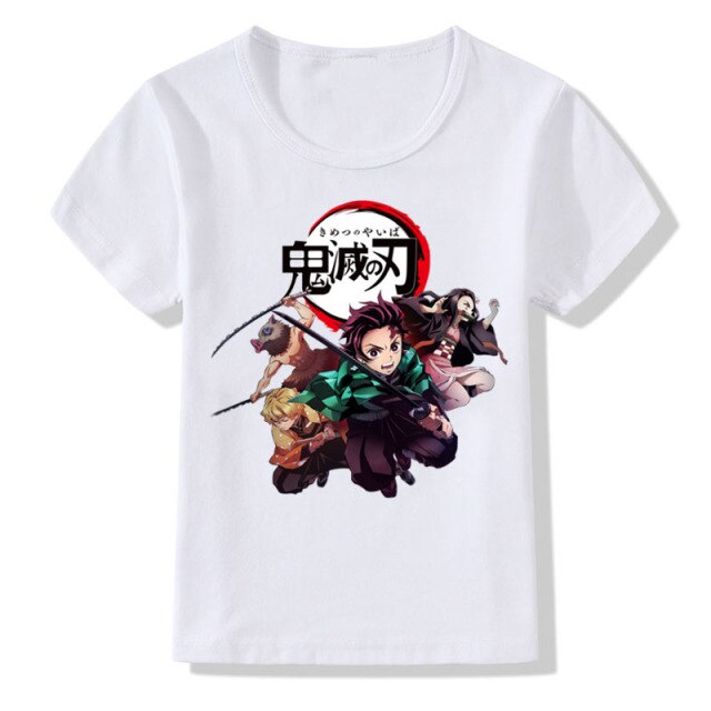 T-Shirt Enfant Demon Slayer Tanjiro Kamado blanc