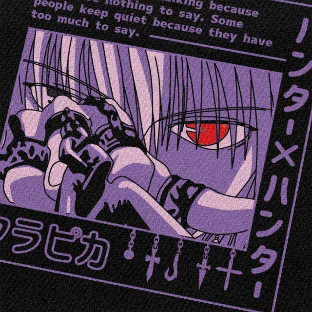 Kurapika Manga Hunter X Hunter Beflocktes T-Shirt für Erwachsene, Herren und Damen, kurzärmelig