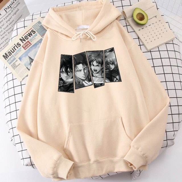 Pull Armin Eren Mikasa Levi Attaque Des Titans beige