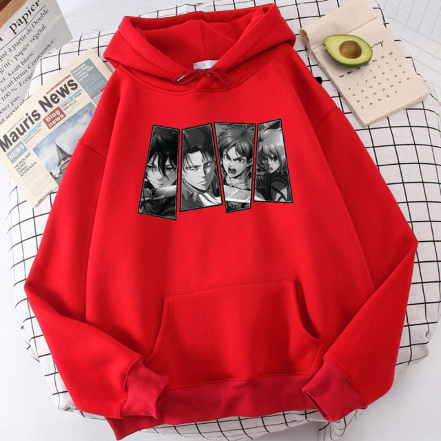 Pull Armin Eren Mikasa Levi Attaque Des Titans rouge