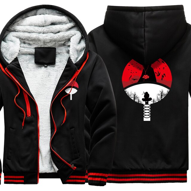Veste Polaire Itachi Uchiha Adulte Homme Femme Hiver Capuche Manga Manteau Blouson