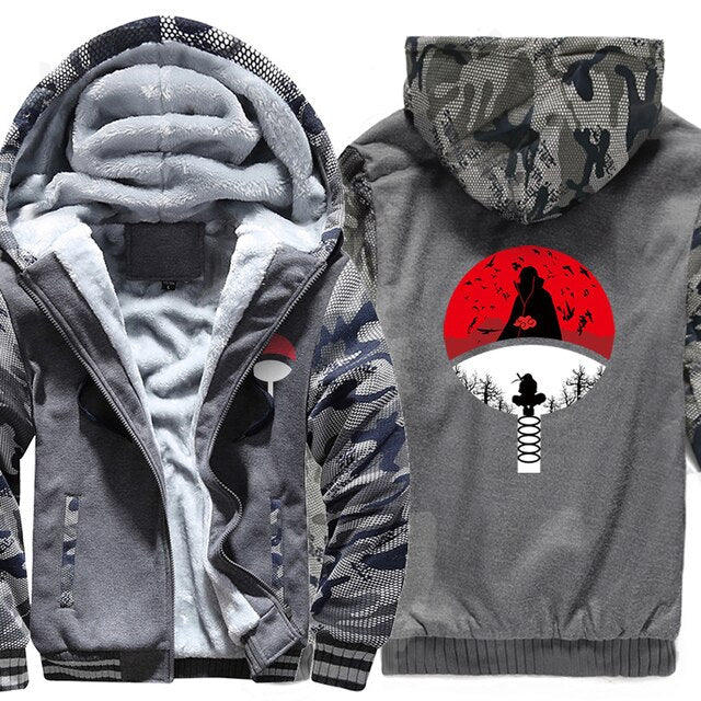 Veste Polaire Itachi Uchiha Adulte Homme Femme Hiver Capuche Manga Manteau Blouson
