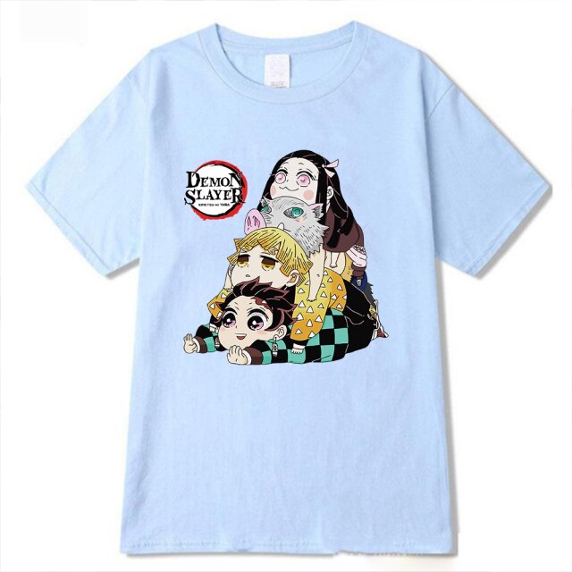 Tee-Shirt Manga Demon Slayer (4 Coloris) Floqué Adulte Homme Femme Courtes Manches