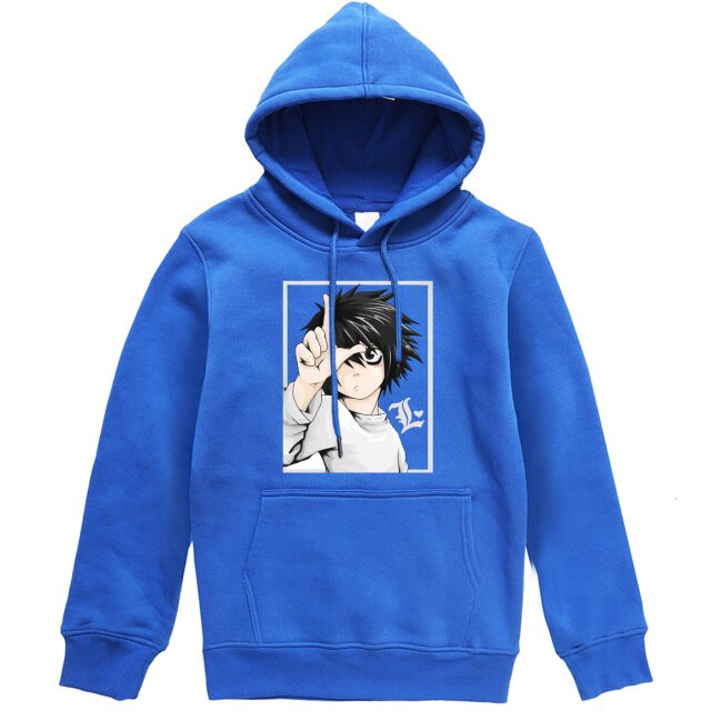 Sweat L Manga Death Note A Capuche Adulte Homme Femme Longues Manches bleu