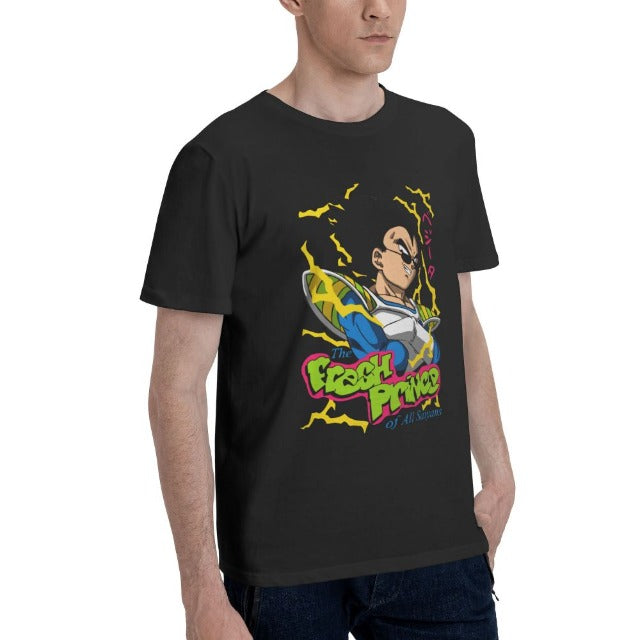 T-shirt Vegeta Fresh Prince Dragon Ball Manga Floqué Adulte Homme Femme Courtes Manches