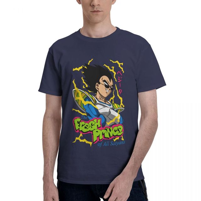 T-shirt Vegeta Fresh Prince Dragon Ball Manga Floqué Adulte Homme Femme Courtes Manches