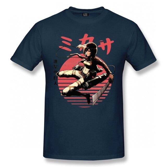 T-shirt Attack On Titan Mikasa Ackerman Floqué Adulte Homme Femme Courtes Manches Manga AOT