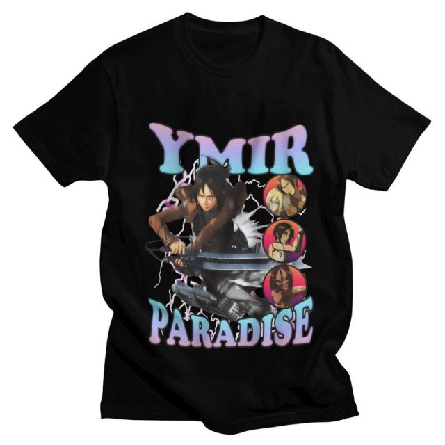 T-shirt Ymir Attaque des Titans Floqué Adulte Homme Femme Courtes Manches Manga