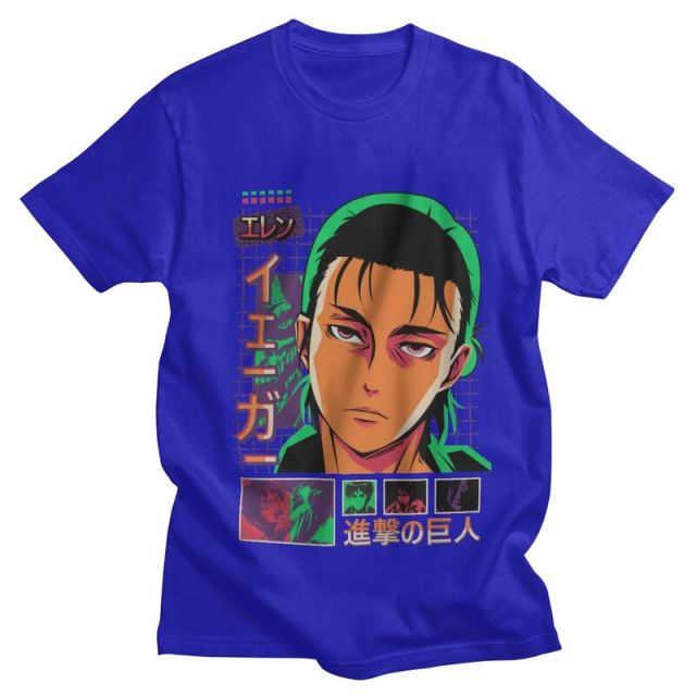 T-shirt Eren Saison 4 Attaque des Titans Floqué Adulte Homme Femme Courtes Manches Manga