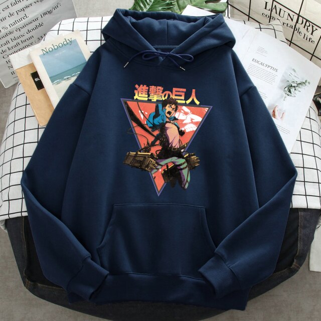 Hoodie Eren Jäger Attaque Des Titans bleu