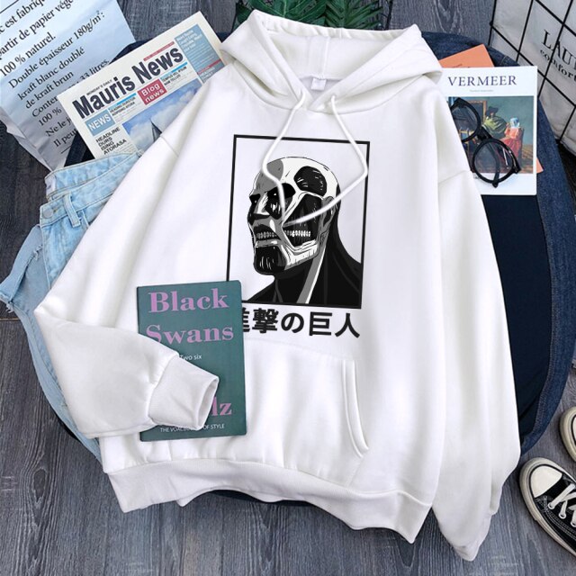 Sweat A Capuche Titan Colossal Attaque Des Titans blanc
