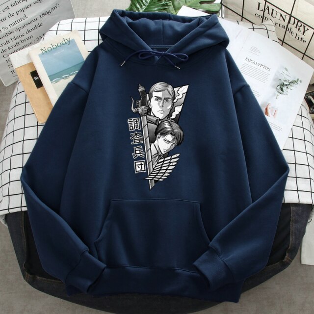 Sweat Erwin et Levi Attaque Des Titans bleu