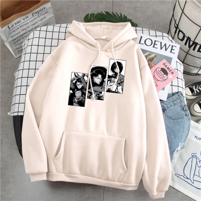 Sweat Eren Livai Mikasa Attaque Des Titans beige