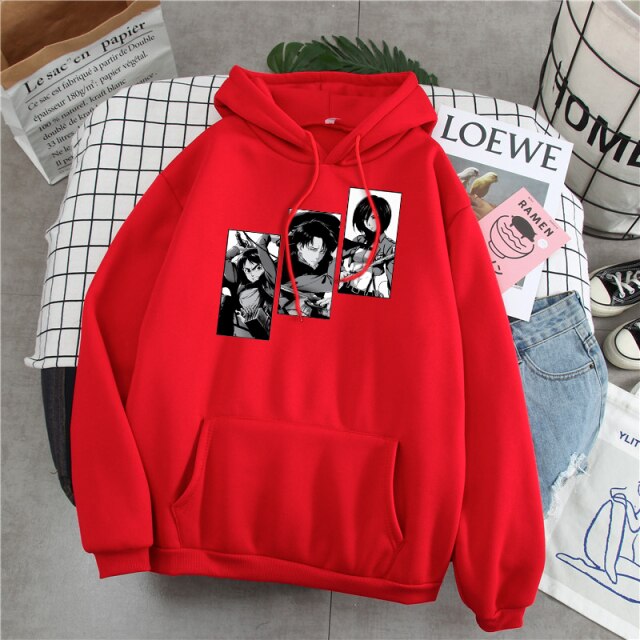 Sweat Eren Livai Mikasa Attaque Des Titans rouge