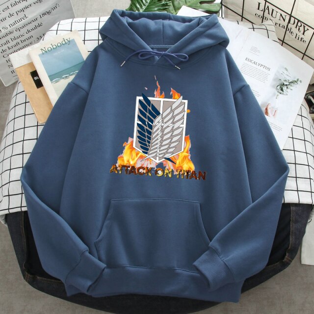 Sweat A Capuche Attaque Des Titans bleu