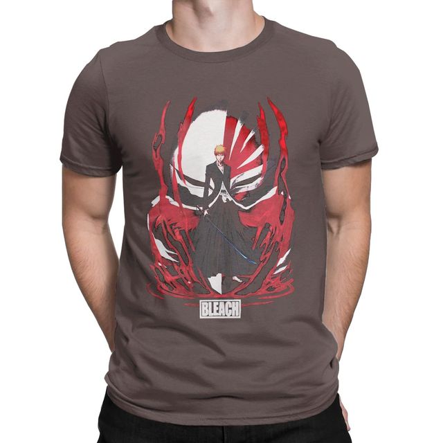 T-Shirt Ichigo Manga Bleach Floqué Adulte Homme Femme Courtes Manches