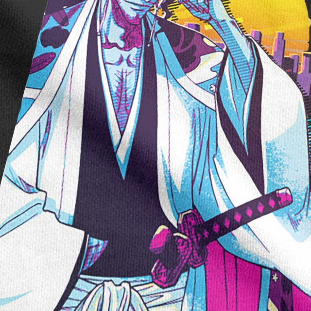 T-Shirt Shunsui Kyōraku Manga Bleach Floqué Adulte Homme Femme Courtes Manches