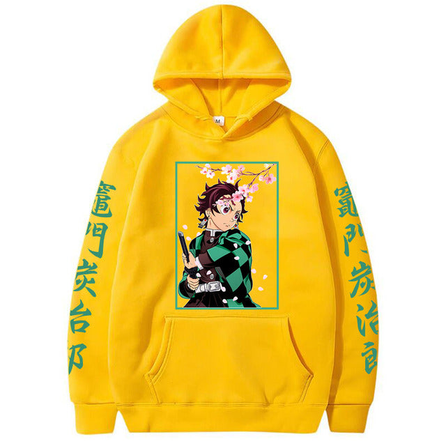 Sweat à Capuche Demon Slayer Tanjiro Kamado jaune