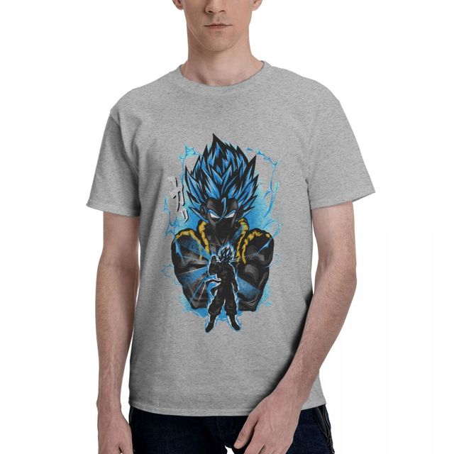 T-shirt Gogeta Bleu Dragon Ball Manga Floqué Adulte Homme Femme Courtes Manches